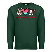 Sports Green Peace Love Frenchie Premium Sweatshirt - Jasminsmagicworld