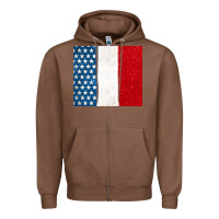 Chestnut custom text american flag(used font 'doctrin Zipper Hoodie - Jasminsmagicworld