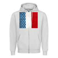 Dove Grey custom text american flag(used font 'doctrin Zipper Hoodie - Jasminsmagicworld