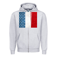 Heather Grey custom text american flag(used font 'doctrin Zipper Hoodie - Jasminsmagicworld