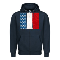 Navy custom text american flag(used font 'doctrin Zipper Hoodie - Jasminsmagicworld