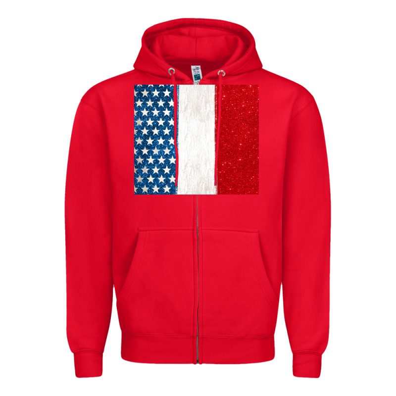 Custom Text American Flag(used Font 'doctrin Zipper Hoodie by Jasminsmagicworld | Teevron