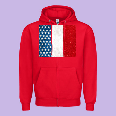 Custom Text American Flag(used Font 'doctrin Zipper Hoodie Designed By Jasminsmagicworld