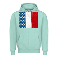 Seafoam custom text american flag(used font 'doctrin Zipper Hoodie - Jasminsmagicworld