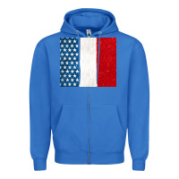 True Royal custom text american flag(used font 'doctrin Zipper Hoodie - Jasminsmagicworld
