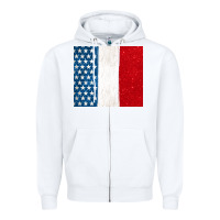 White custom text american flag(used font 'doctrin Zipper Hoodie - Jasminsmagicworld