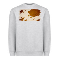 Heather Grey Cowhide Lightbrown Heavyweight Sweatshirt - Jasminsmagicworld