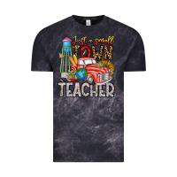 Cloud Black Just a Small Town Teacher Vintage Tee - CowhideDigitalArt