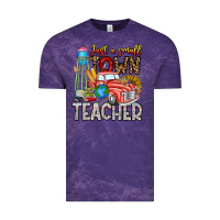 Cloud Purple Just a Small Town Teacher Vintage Tee - CowhideDigitalArt