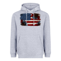 Heather Grey Distressed Sunflower American Flag Heavyweight Hoodie - Jasminsmagicworld