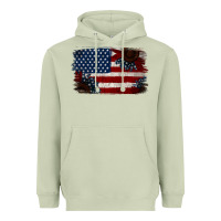 Matcha Distressed Sunflower American Flag Heavyweight Hoodie - Jasminsmagicworld