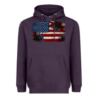 Plum Distressed Sunflower American Flag Heavyweight Hoodie - Jasminsmagicworld