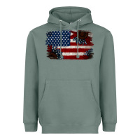 Sage Distressed Sunflower American Flag Heavyweight Hoodie - Jasminsmagicworld