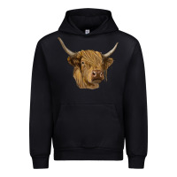 Black highland cow Urban Hoodie - RanaPortraitStore