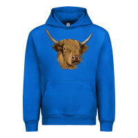 Cobalt highland cow Urban Hoodie - RanaPortraitStore