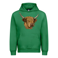 Emerald highland cow Urban Hoodie - RanaPortraitStore