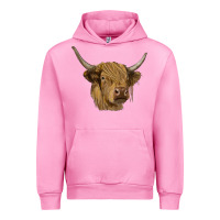 Fuchsia Pink highland cow Urban Hoodie - RanaPortraitStore
