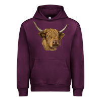 Mauve Wine highland cow Urban Hoodie - RanaPortraitStore