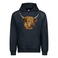 Navy highland cow Urban Hoodie - RanaPortraitStore