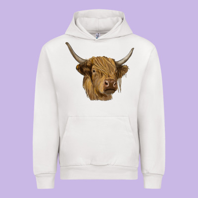 Highland Cow Urban Hoodie Designed By Ranaportraitstore