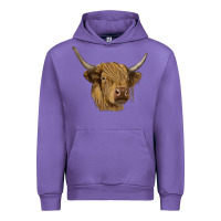 Tulip highland cow Urban Hoodie - RanaPortraitStore