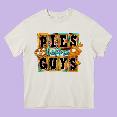 Pies Before Guys Heavy Core Tee Designed By Fadigitalartstudio