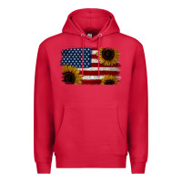 Cardinal Distressed Yellow Sunflower American Flag Premium Hoodie - Jasminsmagicworld