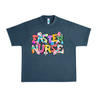 Midnight Navy Easter Nurse Urban Heavy Tee - CowhideDigitalArt