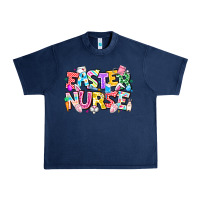 Navy Easter Nurse Urban Heavy Tee - CowhideDigitalArt