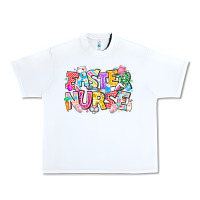 White Easter Nurse Urban Heavy Tee - CowhideDigitalArt