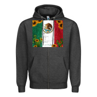 Charcoal Heather cactus sunflower mexican flag z Zipper Hoodie - Jasminsmagicworld