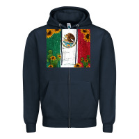 Navy cactus sunflower mexican flag z Zipper Hoodie - Jasminsmagicworld