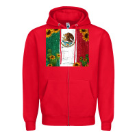 Red cactus sunflower mexican flag z Zipper Hoodie - Jasminsmagicworld