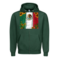 Sports Green cactus sunflower mexican flag z Zipper Hoodie - Jasminsmagicworld