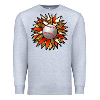 Heather Grey Baseball Sunflower Premium Sweatshirt - Jasminsmagicworld