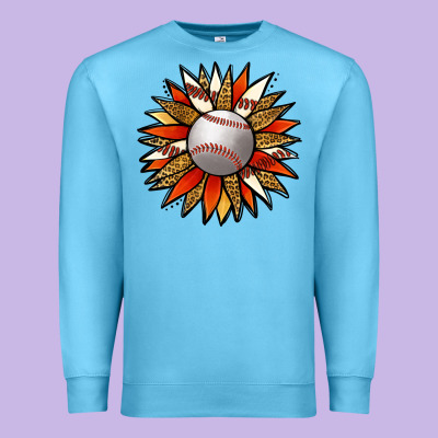 Baseball Sunflower Premium Sweatshirt Designed By Jasminsmagicworld