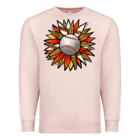 Pale Pink Baseball Sunflower Premium Sweatshirt - Jasminsmagicworld