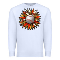 White Baseball Sunflower Premium Sweatshirt - Jasminsmagicworld