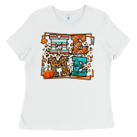 White Fall Autumn Leopard Meme Ladies Tee - LillyAllenDesigns