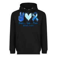 Black Peace Love Cure Stomach Cancer Heavyweight Hoodie - Jasminsmagicworld