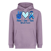 Lavender Peace Love Cure Stomach Cancer Heavyweight Hoodie - Jasminsmagicworld