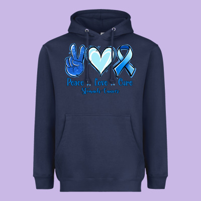 Peace Love Cure Stomach Cancer Heavyweight Hoodie Designed By Jasminsmagicworld