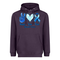 Plum Peace Love Cure Stomach Cancer Heavyweight Hoodie - Jasminsmagicworld