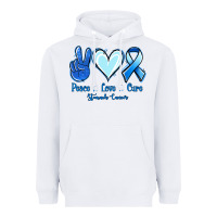White Peace Love Cure Stomach Cancer Heavyweight Hoodie - Jasminsmagicworld