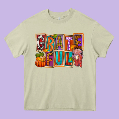 Grateful Thanksgiving Heavy Core Tee Designed By Fadigitalartstudio