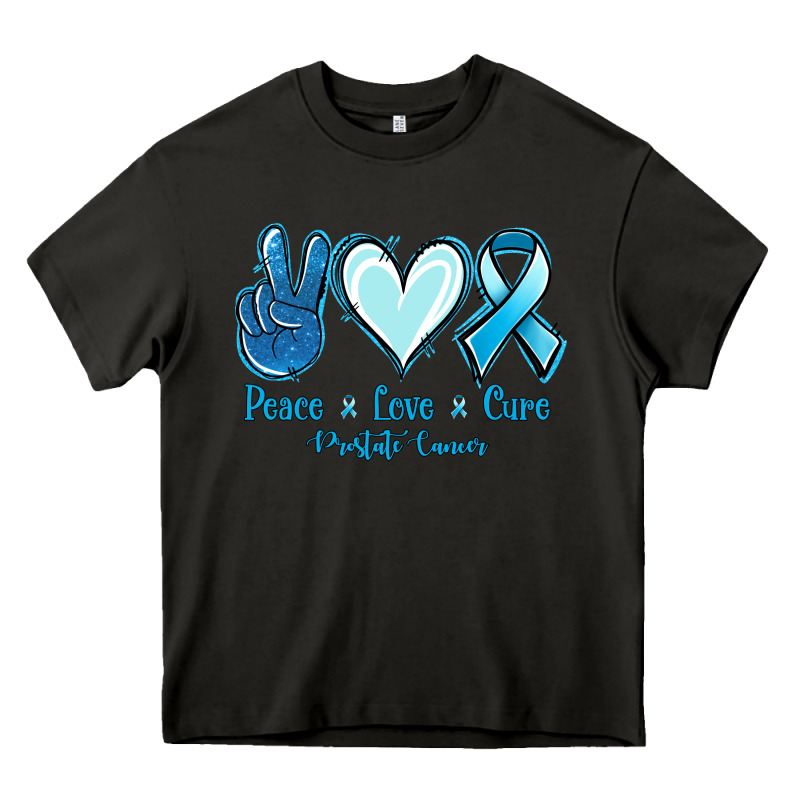 Peace Love Cure Prostate Cancer Heavy Core Tee by Jasminsmagicworld | Teevron