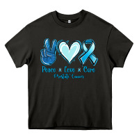 Asphalt Peace Love Cure Prostate Cancer Heavy Core Tee - Jasminsmagicworld