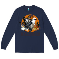 Navy hallowen panda Long Sleeve Tee - LillyAllenDesigns