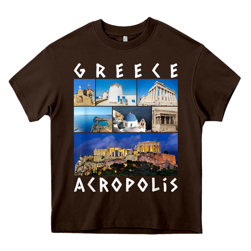 Greece Acropolis Famous Sights Gallery Traveler Souvenir T Shirt Heavy Core Tee by baoMotion | Teevron