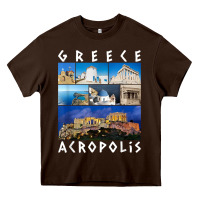 Chocolate Brown greece acropolis famous sights gallery traveler souvenir t shirt Heavy Core Tee - baoMotion